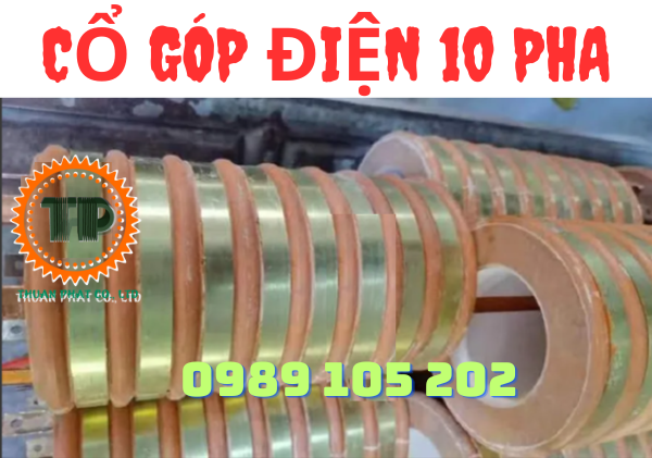 Cổ góp điện 10 pha - 10 vành khuyên Cổ góp điện 10 pha - 10 vành khuyên