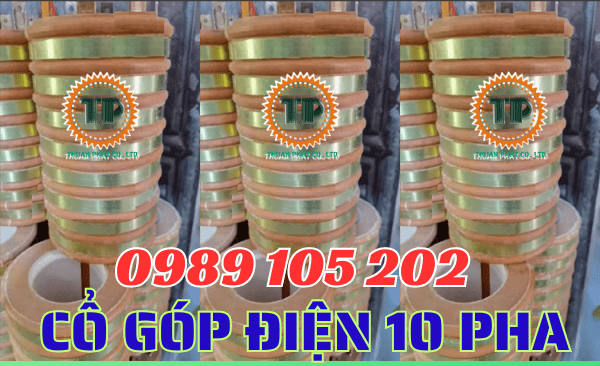 Cổ góp điện 10 vành trượt tiếp điện Cổ góp điện 10 vành trượt tiếp điện
