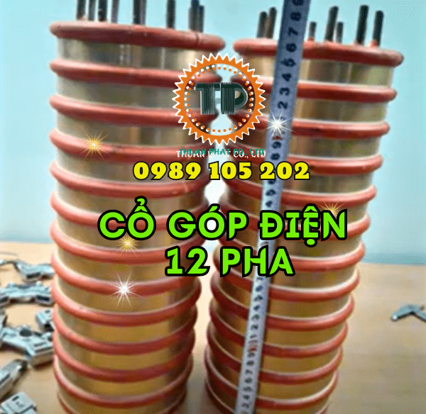 Cổ góp điện 12 pha 40x100x210mm Cổ góp điện 12 pha 40x100x210mm