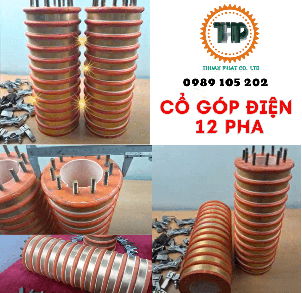 Cổ góp điện 12 pha trục 75mm Cổ góp điện 12 pha trục 75mm