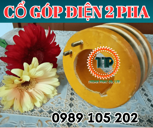 Cổ góp điện 2 pha có thiết kế lavet cố định vào trục động cơ quay Cổ góp điện 2 pha có thiết kế lavet cố định vào trục động cơ quay