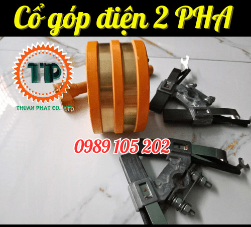 Cổ góp điện 2 pha 55*98*50mm Cổ góp điện 2 pha 55*98*50mm