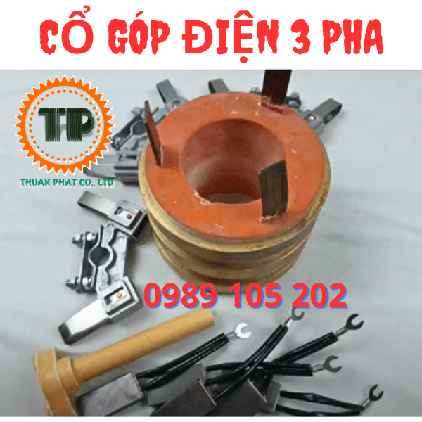 Cổ góp điện 3 pha kích thước 25 x 65 x 72 mm Cổ góp điện 3 pha kích thước 25 x 65 x 72 mm