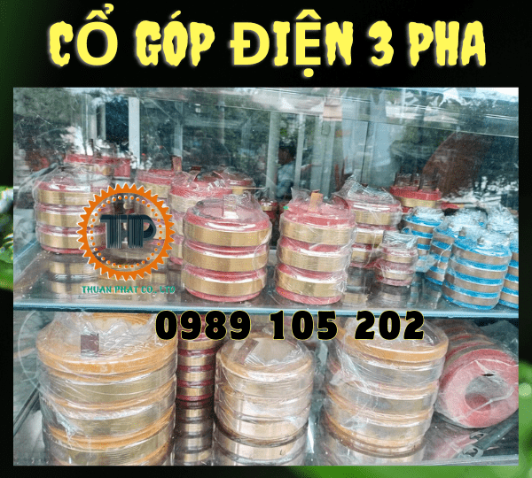 Cổ góp điện 3 vành trượt kích thước 55 x 100 x 90 mm Cổ góp điện 3 vành trượt kích thước 55 x 100 x 90 mm