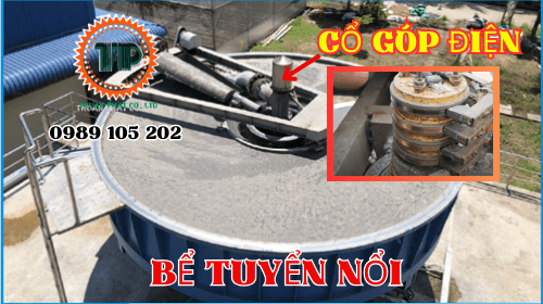 Cổ góp điện 4 pha trong bể tuyển nổi Cổ góp điện 4 pha trong bể tuyển nổi