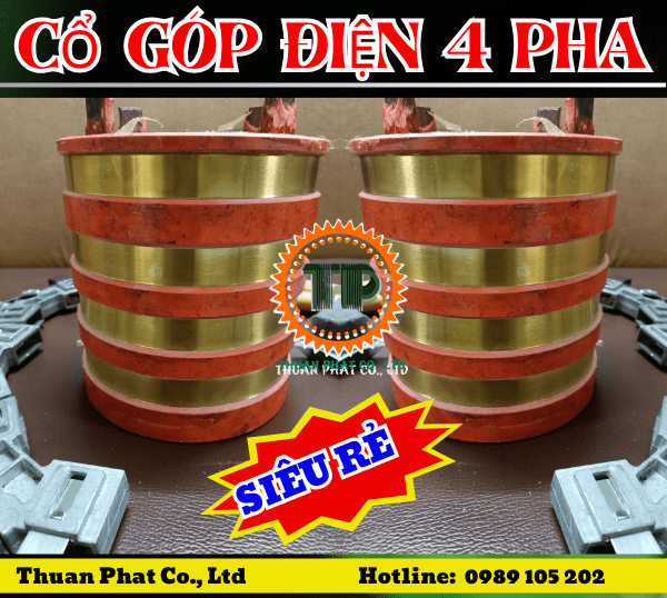 Cổ góp điện 4 vành trượt 56x130x95mm Cổ góp điện 4 vành trượt 56x130x95mm