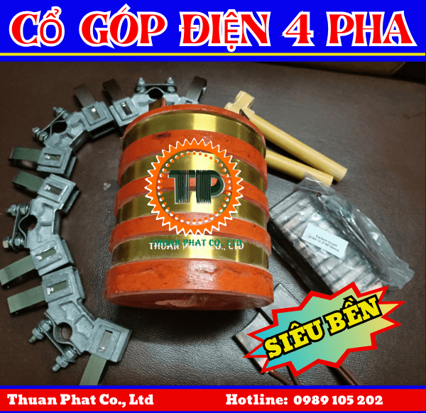 Cổ góp điện 4 vành trượt 56x130x95mm Cổ góp điện 4 vành trượt 56x130x95mm