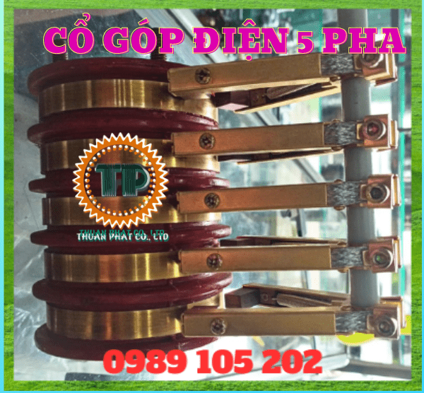 Cổ góp điện 5 pha, vành trượt điện 50x130x125 mm Cổ góp điện 5 pha, vành trượt điện 50x130x125 mm