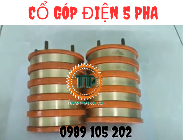 Cổ góp điện 5 pha kích thước 50x130x120mm Cổ góp điện 5 pha kích thước 50x130x120mm