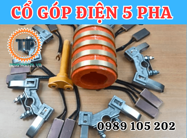 Cổ góp điện loại 5 vành trượt Cổ góp điện loại 5 vành trượt