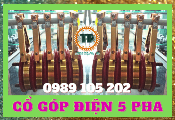 Cổ góp điện 5 pha, vành trượt điện 50x130x125 mm Cổ góp điện 5 pha, vành trượt điện 50x130x125 mm