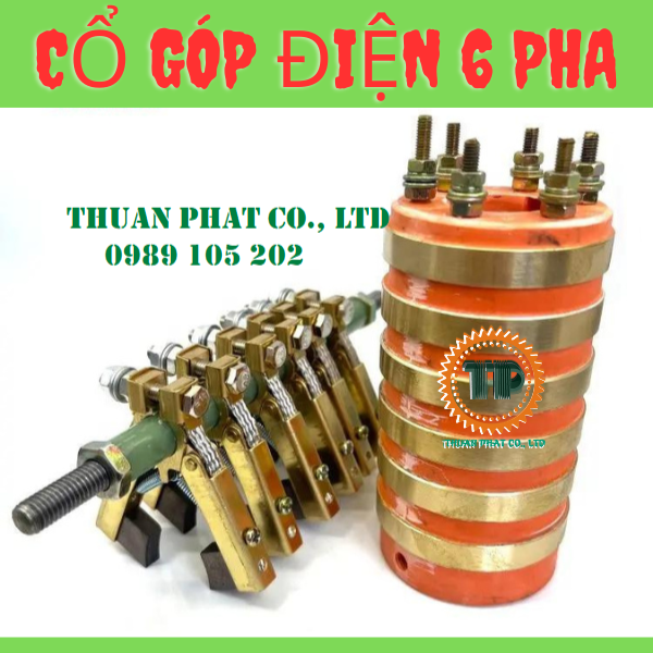 Cổ góp điện 6 pha rãnh dương Cổ góp điện 6 pha rãnh dương