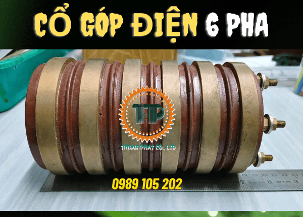 Cổ góp điện 6 pha có dây dò Cổ góp điện 6 pha có dây dò