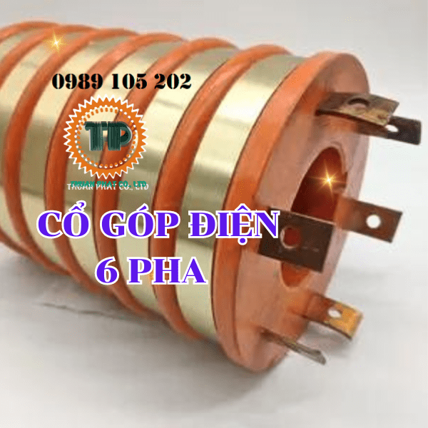 Cổ góp điện 6 vành trượt tiếp điện Cổ góp điện 6 vành trượt tiếp điện