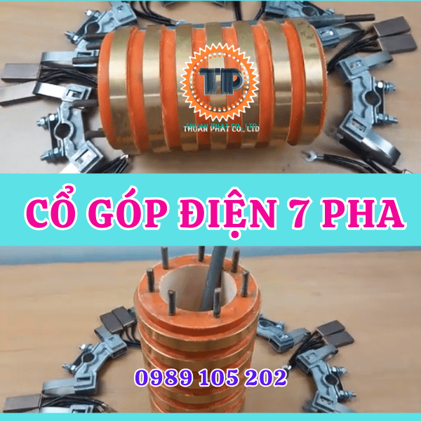Cổ góp điện 7 pha kích thước 65*115*130 mm Cổ góp điện 7 pha kích thước 65*115*130 mm