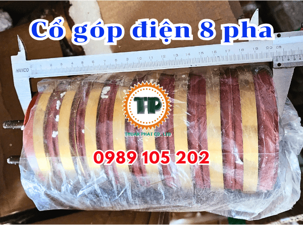 Cổ góp điện 8 pha quy cách 55x120x210mm Cổ góp điện 8 pha quy cách 55x120x210mm