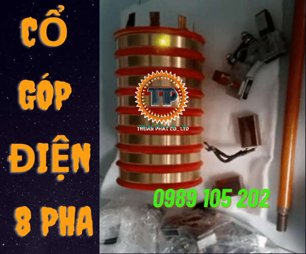 Bộ cổ góp điện 8 pha trục 75mm Bộ cổ góp điện 8 pha trục 75mm
