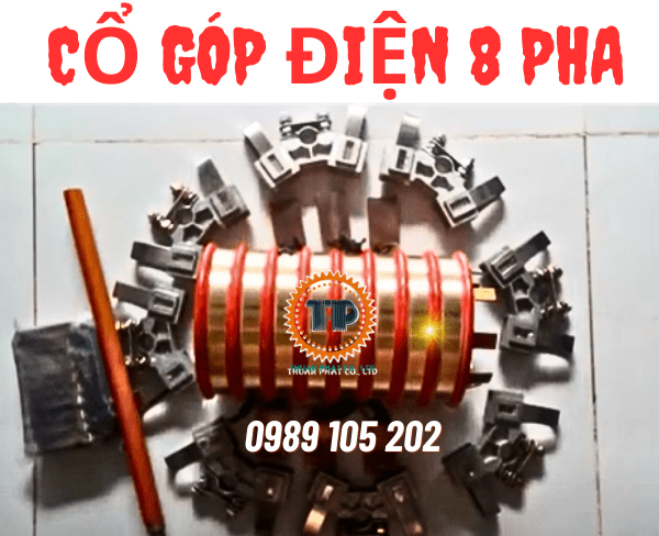 Bộ cổ góp điện 8 pha trục 75mm Bộ cổ góp điện 8 pha trục 75mm