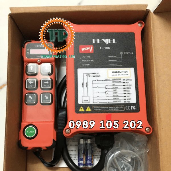 Điều khiển cầu trục từ xa  6 nút Henjel H-106 Điều khiển cầu trục từ xa  6 nút Henjel H-106