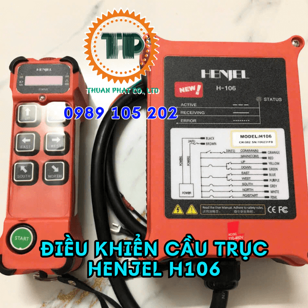 Điều khiển cầu trục từ xa  6 nút Henjel H-106 Điều khiển cầu trục từ xa  6 nút Henjel H-106