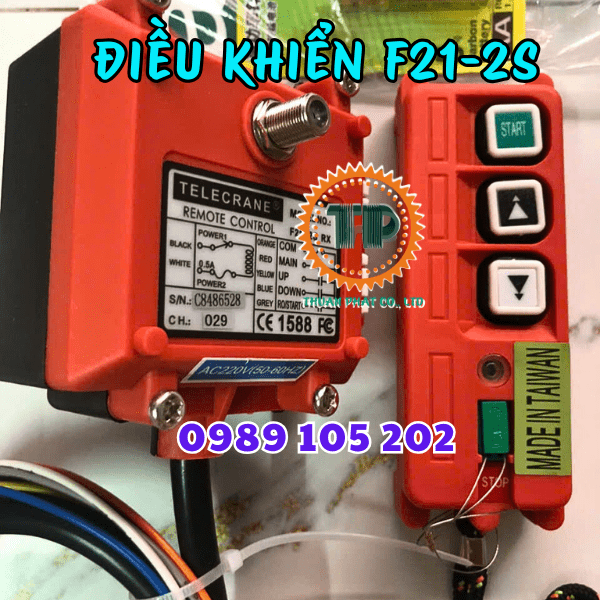Điều khiển từ xa cầu trục 2 nút Telecrane F21-2S điện áp AC220V(50-60HZ) Điều khiển từ xa cầu trục 2 nút Telecrane F21-2S điện áp AC220V(50-60HZ)
