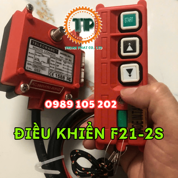 Điều khiển từ xa cầu trục 2 nút Telecrane F21-2S điện áp AC380V(50-60HZ) Điều khiển từ xa cầu trục 2 nút Telecrane F21-2S điện áp AC380V(50-60HZ)