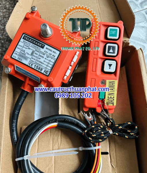 Điều khiển từ xa cầu trục 2 nút 220V Điều khiển từ xa cầu trục 2 nút 220V