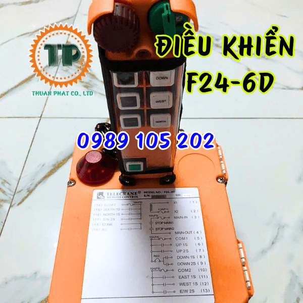 Điều khiển từ xa cầu trục 6 nút Telecrane F24-6D Điều khiển từ xa cầu trục 6 nút Telecrane F24-6D