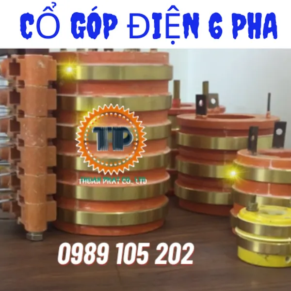 Cổ góp điện 6 pha - 6 cực dẫn điện