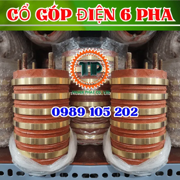 Cổ góp điện 6 pha 65x115x130 mm