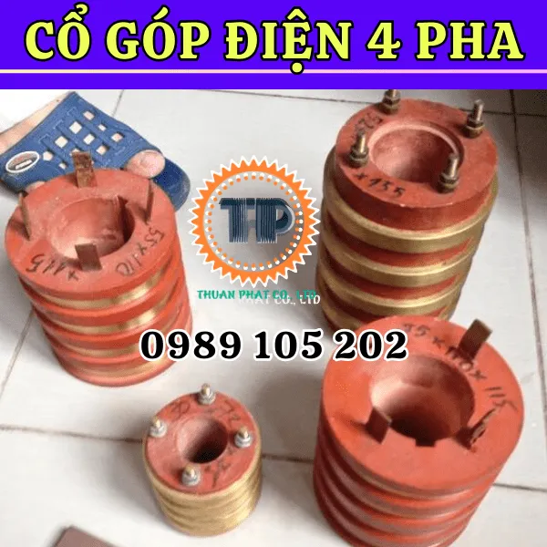 Cổ góp điện 4 pha – 4 vành đồng
