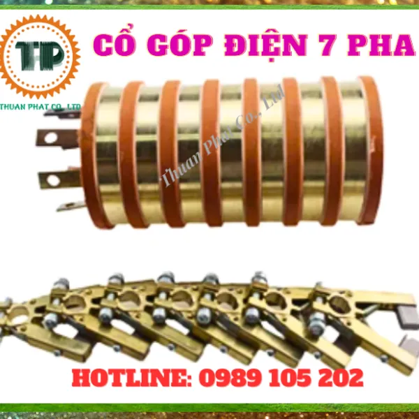 Cổ góp điện 7 pha kích thước  70 x 155 x 220 mm