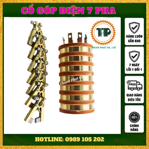 Cổ góp điện 7 pha đường kính trục 70 