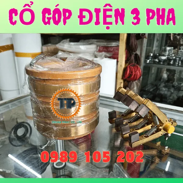 Cổ góp điện chổi than 3 pha