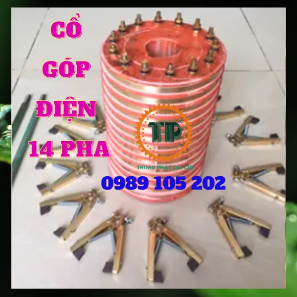 Cổ góp điện 14 pha – 14 vành đồng