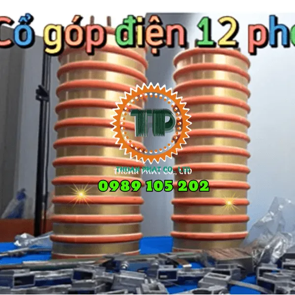 Cổ góp điện 12 pha trục 75mm