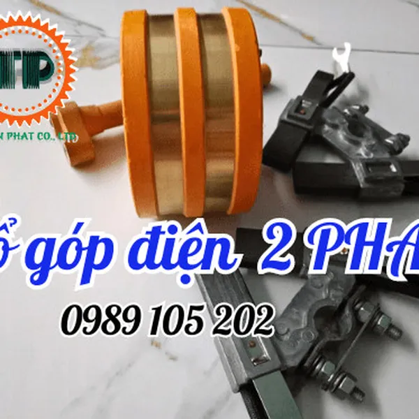 Cổ góp điện 2 pha 55*98*50mm