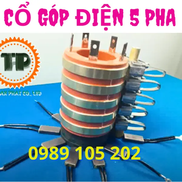Cổ góp điện 5 pha trục 40