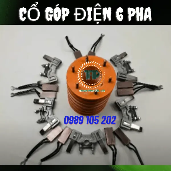 Cổ góp điện 6 pha vành lõm