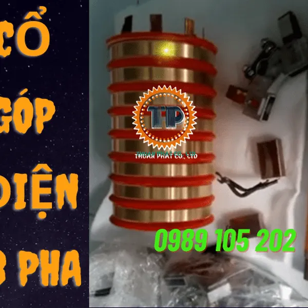 Bộ cổ góp điện 8 pha trục 75mm