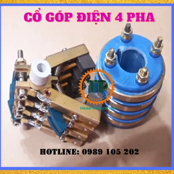 Cổ góp điện 4 vòng dẫn điện - 4 pha
