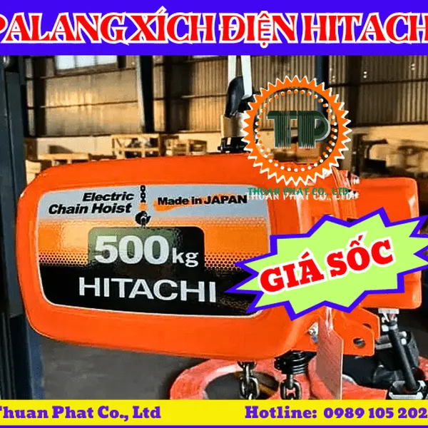 Palang xích điện Hitachi 500kg di chuyển