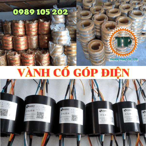 Vành cổ góp điện 3 pha, 4 pha, 5 pha, 6 pha, 8 pha