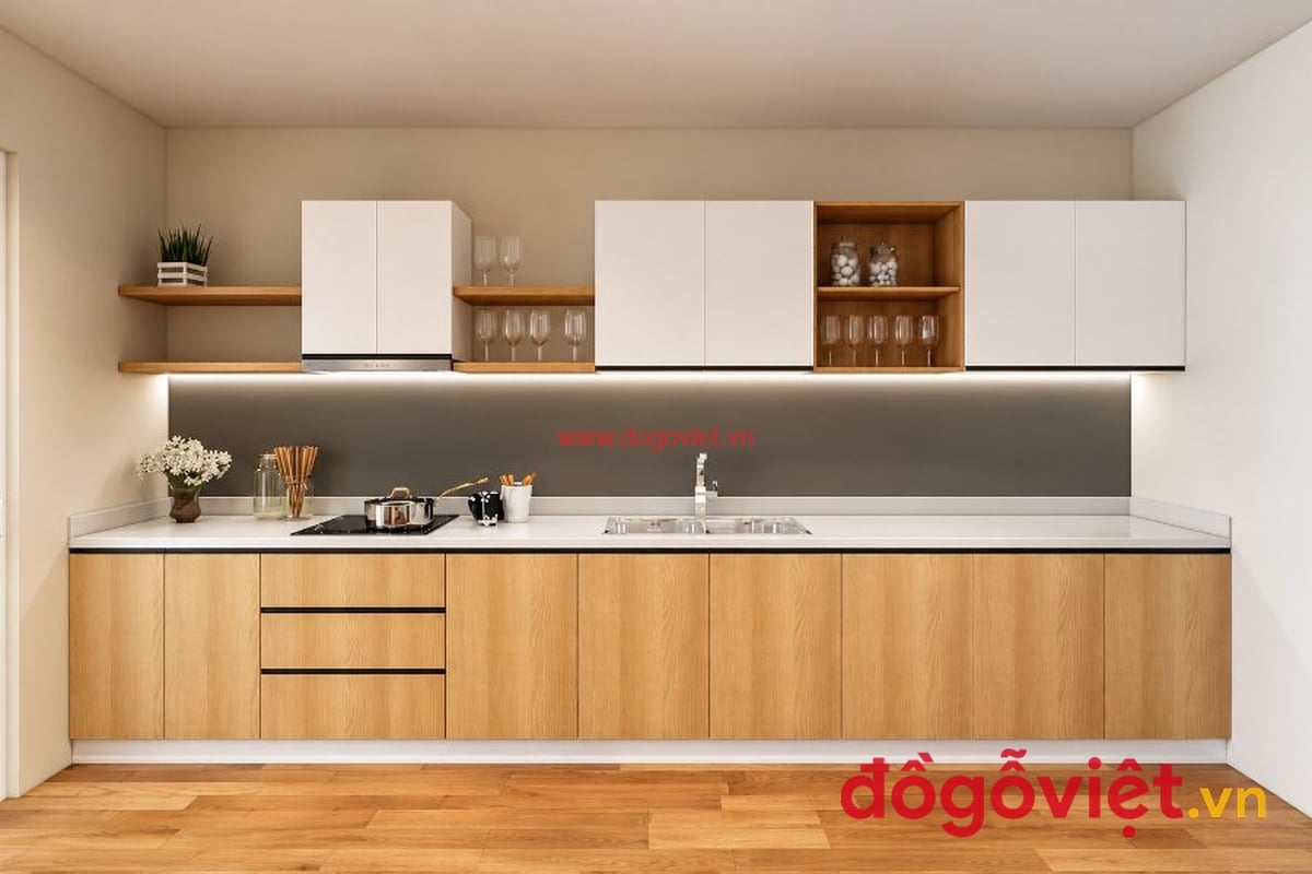 Tủ bếp hình chữ i nhựa WPB Phủ Melamine An Cường Hiện Đại Tủ bếp hình chữ i nhựa WPB Phủ Melamine An Cường Hiện Đại