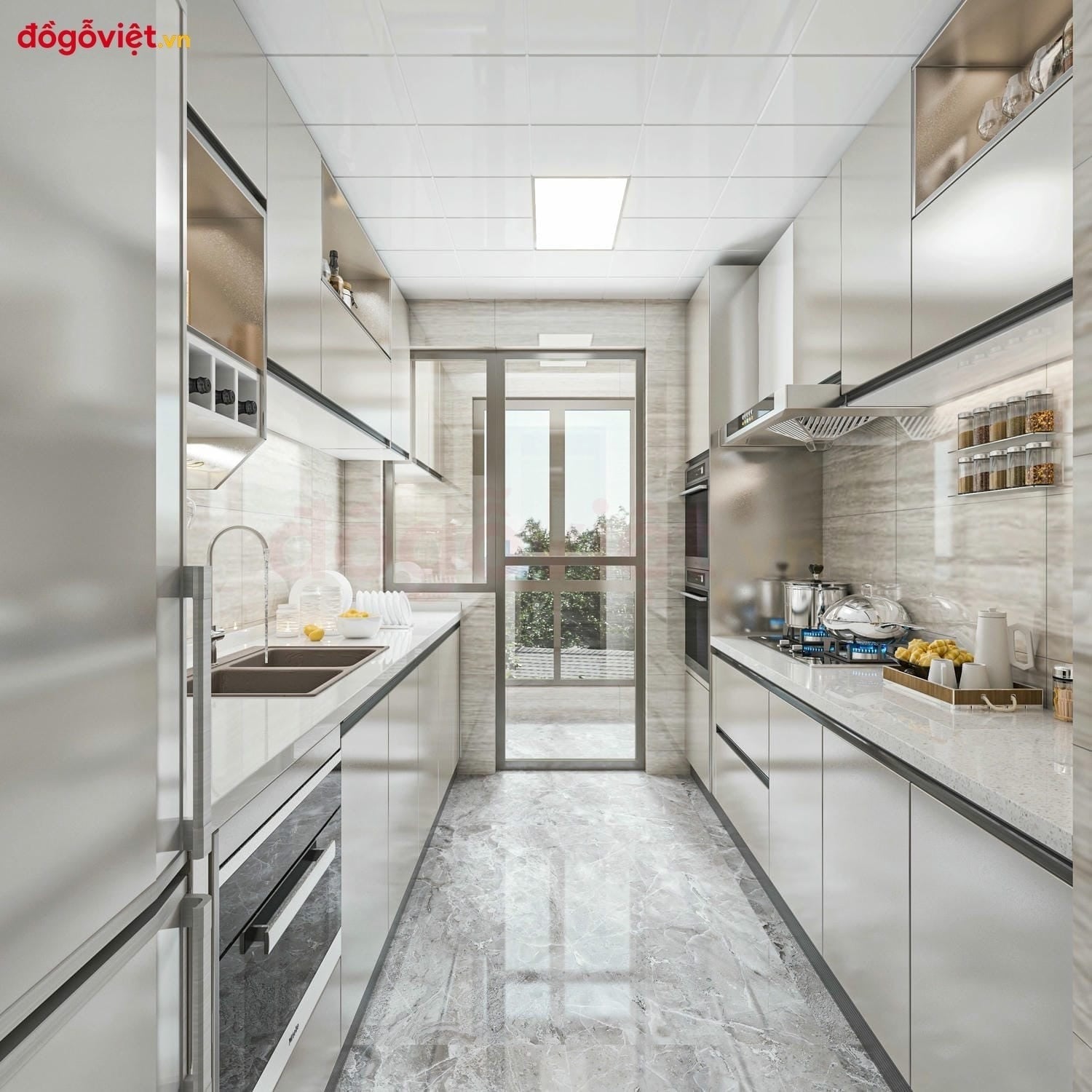 Tủ bếp gỗ MDF phủ Acrylic: ưu nhược điểm, b&aacute;o gi&aacute; v&agrave; mẫu đẹp 2026  