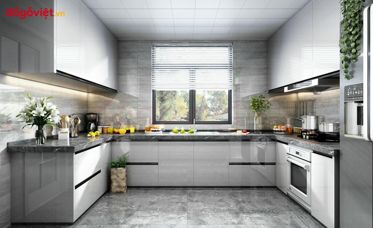Tủ bếp gỗ MDF phủ Acrylic: ưu nhược điểm, b&aacute;o gi&aacute; v&agrave; mẫu đẹp 2026  