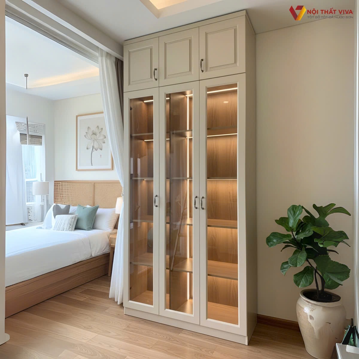 Tủ cánh kính là gì? Ưu điểm và ứng dụng thực tế trong thiết kế nội thất