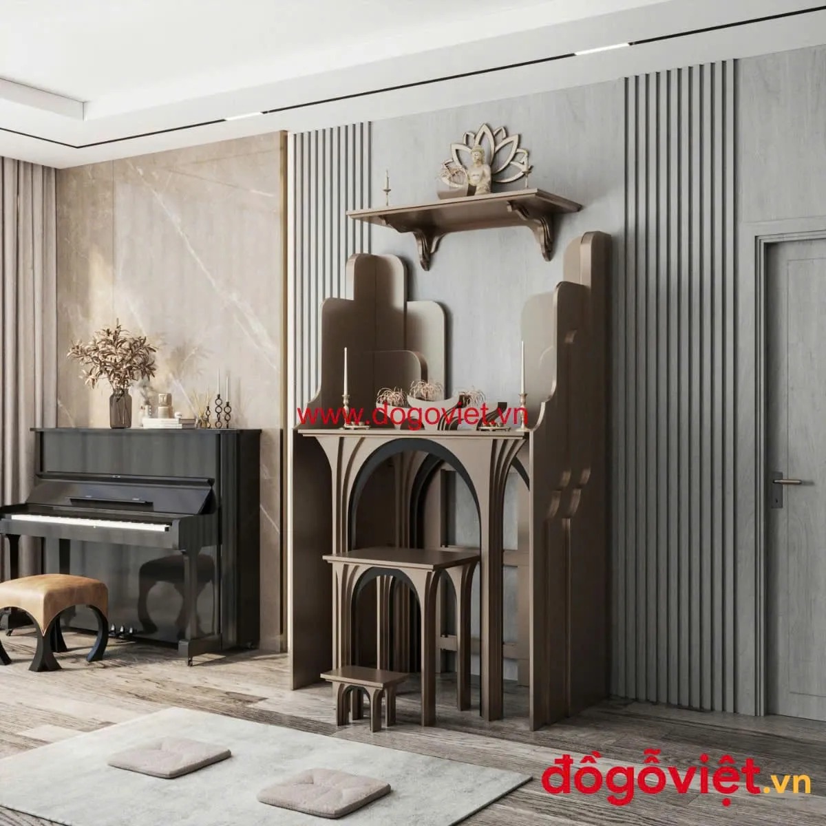 19+ Mẫu vách ngăn phòng thờ đẹp và trang nghiêm, hợp phong thủy 2025