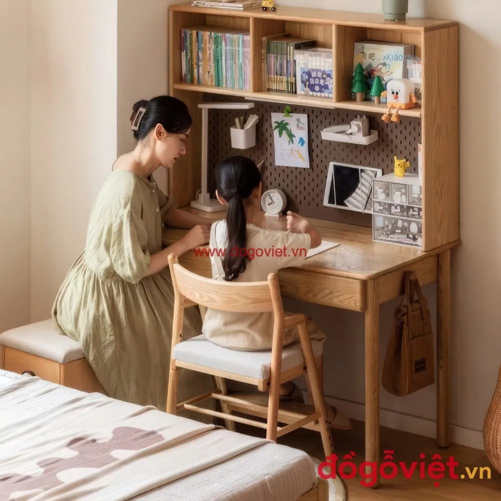 20+ Mẫu bàn học sinh có giá sách đẹp, giá rẻ, mẫu mới tại TP.HCM