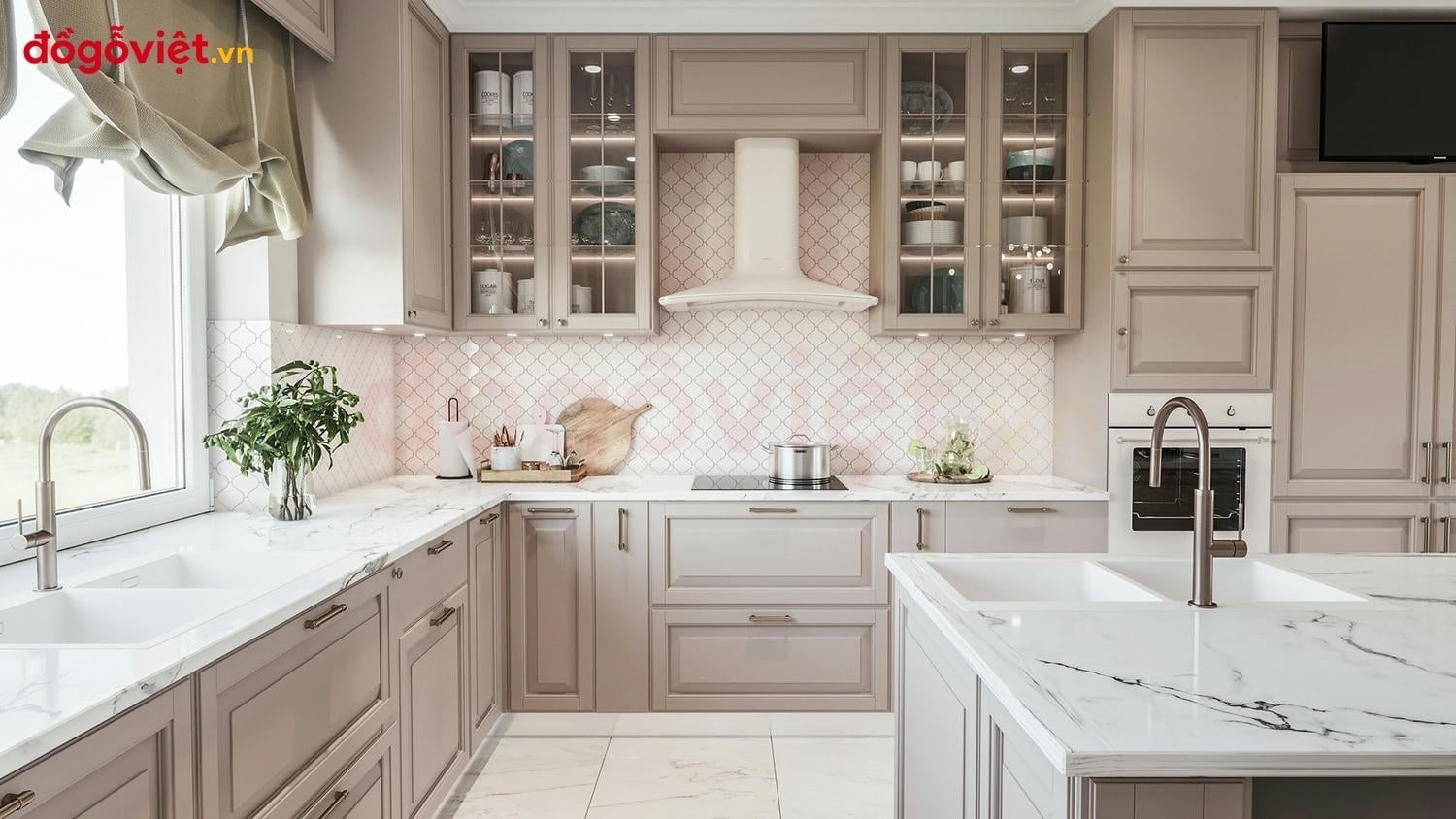 25+ mẫu tủ bếp t&acirc;n cổ điển gỗ c&ocirc;ng nghiệp được ưa chuộng nhất hiện nay  